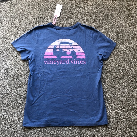 NWT VINEYARD VINES GOLF CART GRAPHIC POCKET TEE SHIRT SIZE MEDIUM - Picture 2 of 8